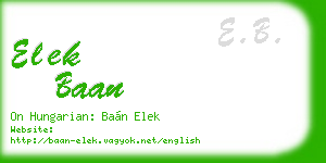 elek baan business card